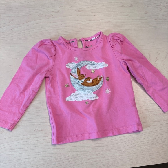 Mini Boden Other - Mini Boden Pink Kids Shirt with Bunny Design